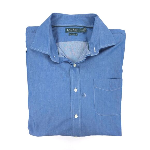 NWT Ralph Lauren Chambray Denim Long Sleeve Button Down Casual Old Money Minimal - Picture 6 of 9